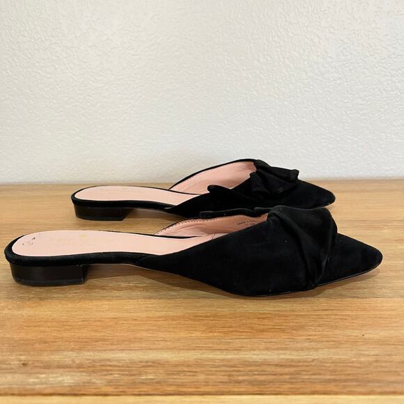 Kate Spade Faryn Black Suede Slip On Ruffle Mules Size 7.5 - Picture 10 of 15